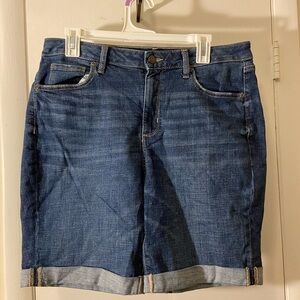 Classic Roll-Cuff Blue Denim Jean Shorts